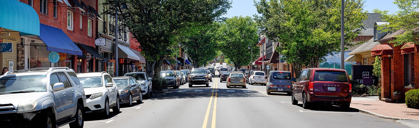 Street view of Waynesville, North Carolina