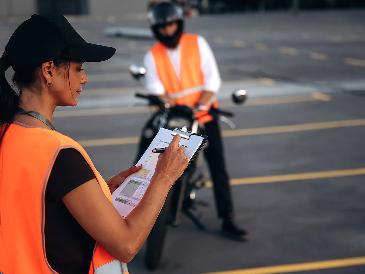 Motorcycle test in progress